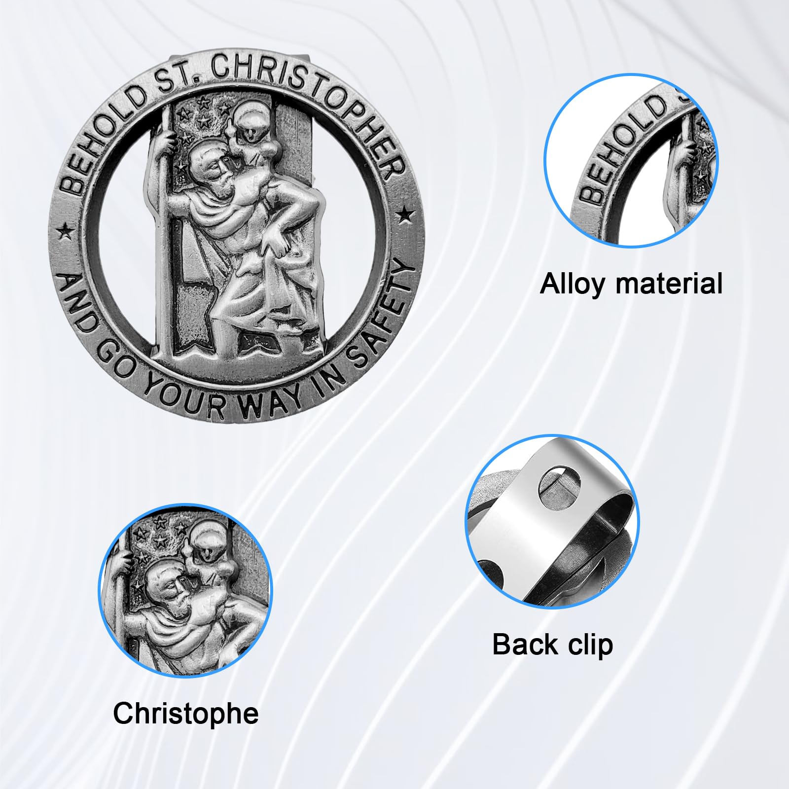 Amazon.co.jp: Suvnie 2個 聖クリストファー メダル 車用 Go Your Way